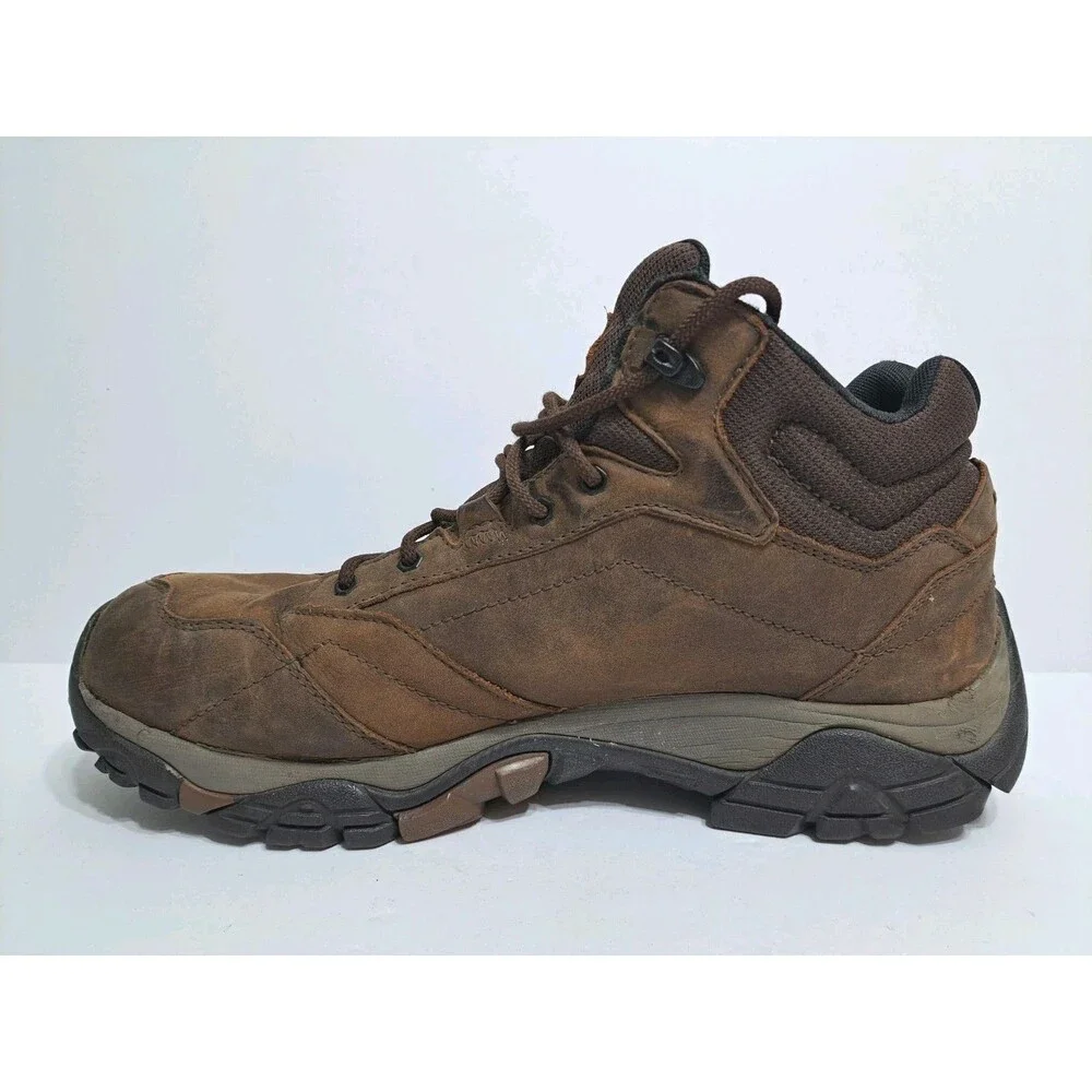 Merrell Moab Adventure 3 Men's 12 WIDE Mid Leather Waterproof Brown Boots Trail